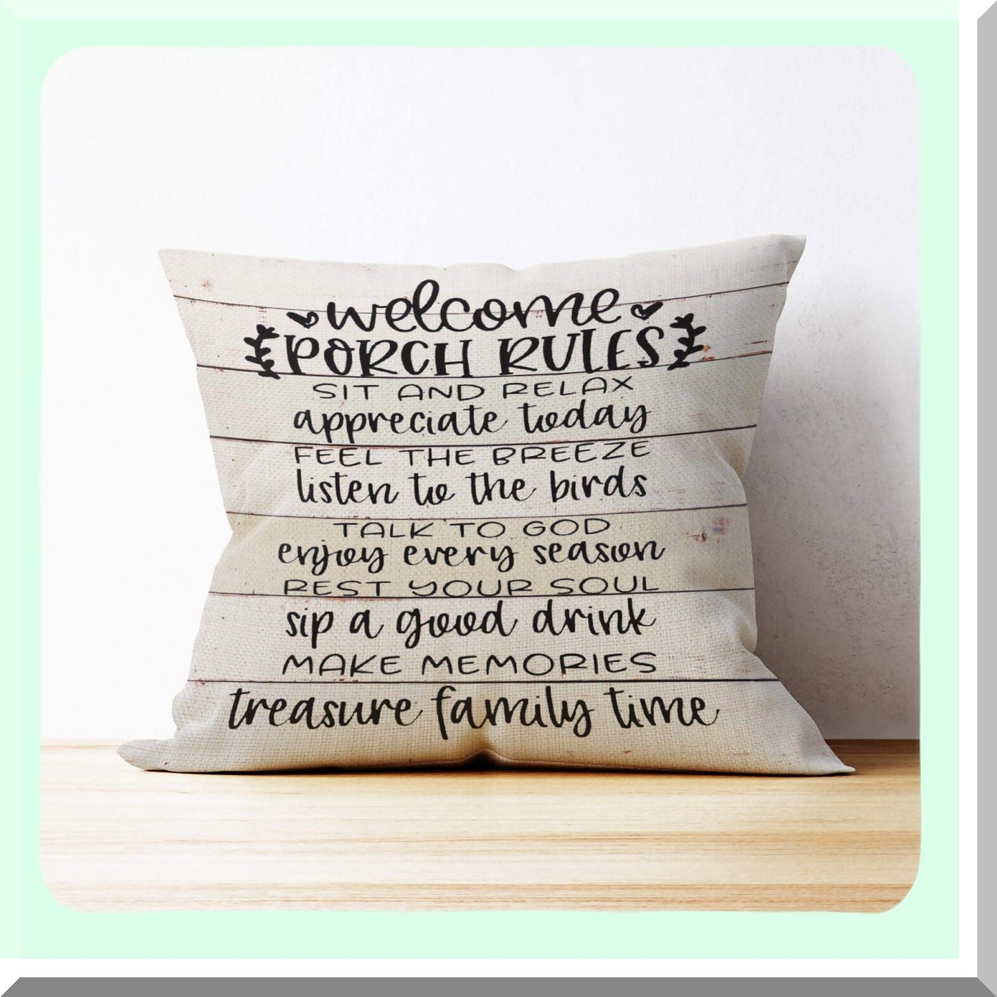 Farmhouse Outdoor Pillow Covers - Set of 2, 18x18 Patio Cushion Covers, Weather Resistant Porch Pillows, Decorative Throw Pillows for Outdoor Furniture