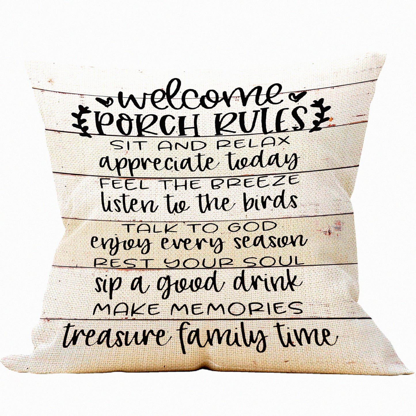 Farmhouse Outdoor Pillow Covers - Set of 2, 18x18 Patio Cushion Covers, Weather Resistant Porch Pillows, Decorative Throw Pillows for Outdoor Furniture
