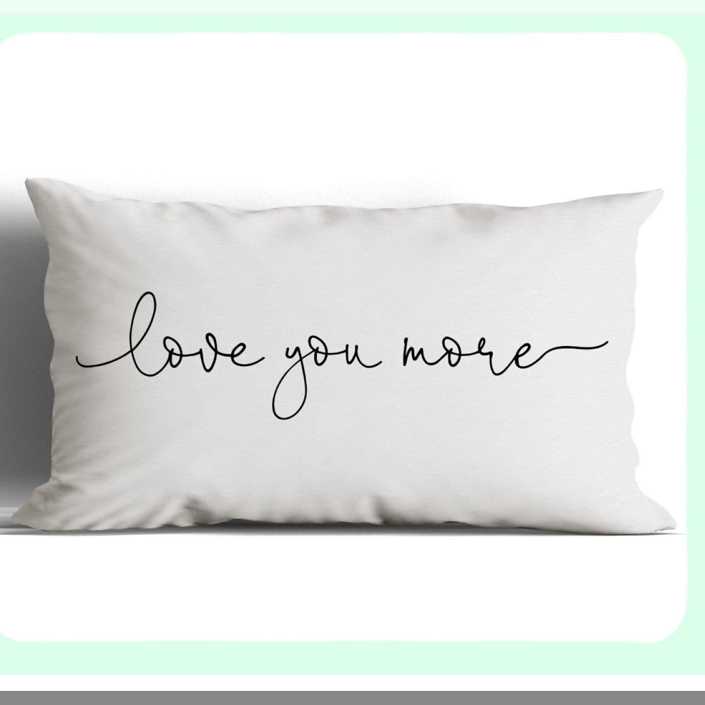 Love More Decor Pillow - 12x20 Sofa Cushion Cover - Home Bedroom Living Room Wedding Anniversary Gift - White Couples Pillowcase