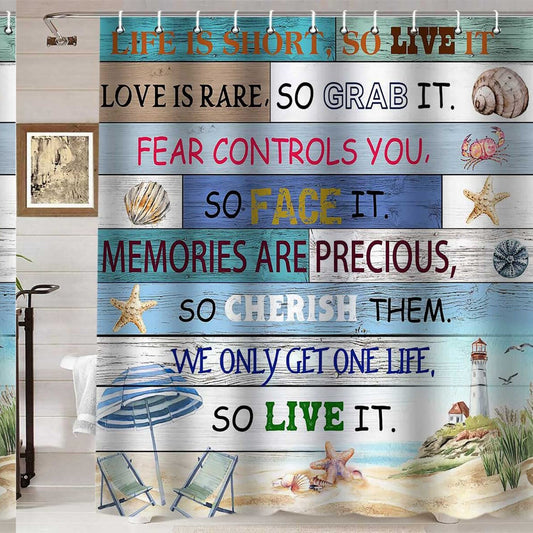 Nautical Shower Curtain 72x72 Inch Waterproof Fabric