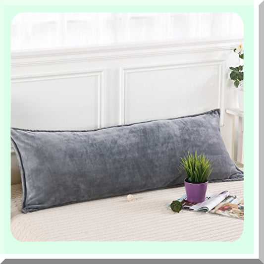 CozyDreams Plush Body Pillowcase - Soft Fleece Cover for Long Pillow, 17.5 x 47 Inch - Warm Gray Bedding Accessory