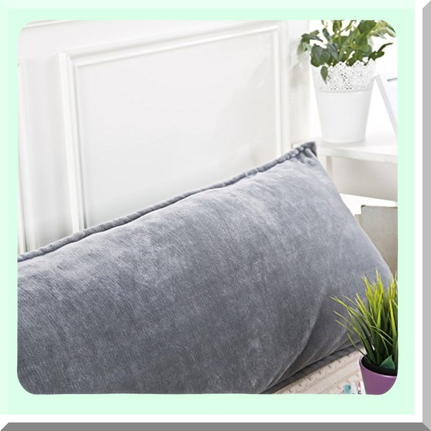 CozyDreams Plush Body Pillowcase - Soft Fleece Cover for Long Pillow, 17.5 x 47 Inch - Warm Gray Bedding Accessory