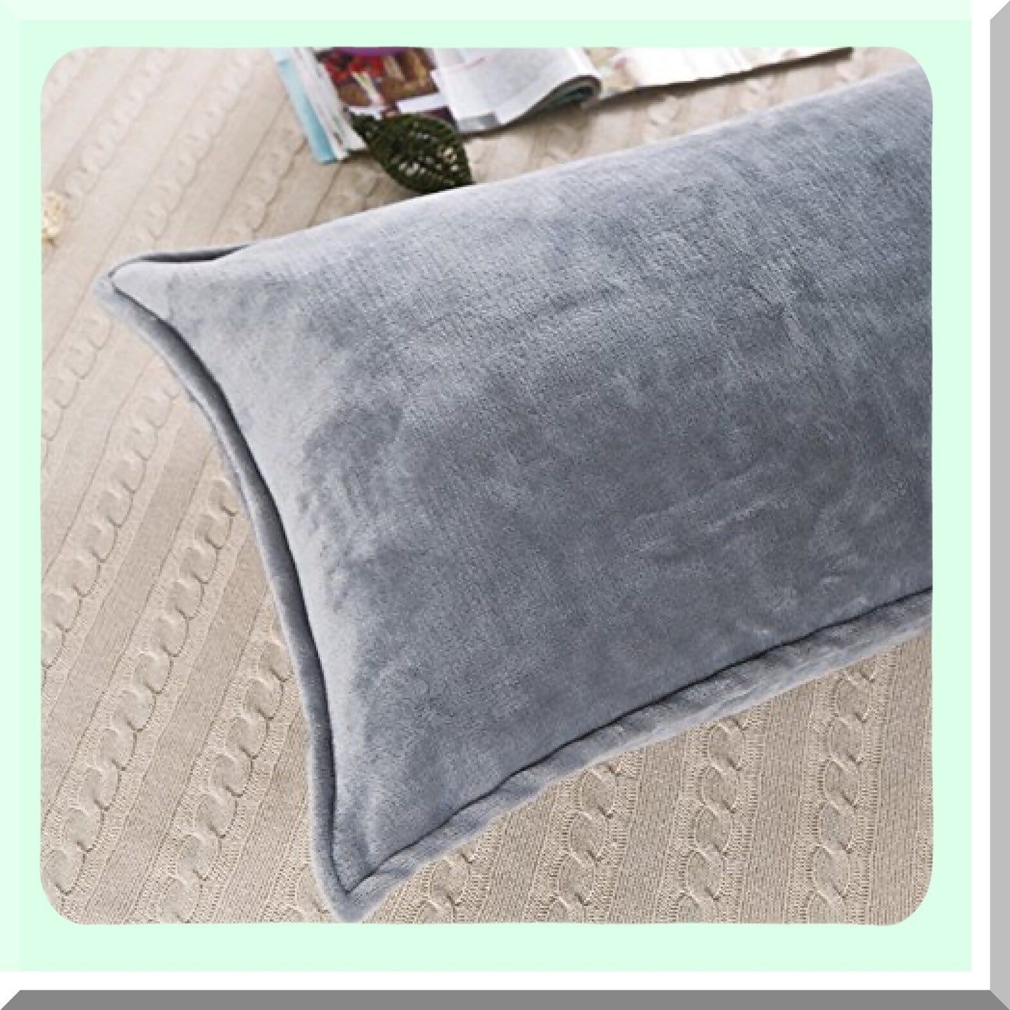 CozyDreams Plush Body Pillowcase - Soft Fleece Cover for Long Pillow, 17.5 x 47 Inch - Warm Gray Bedding Accessory