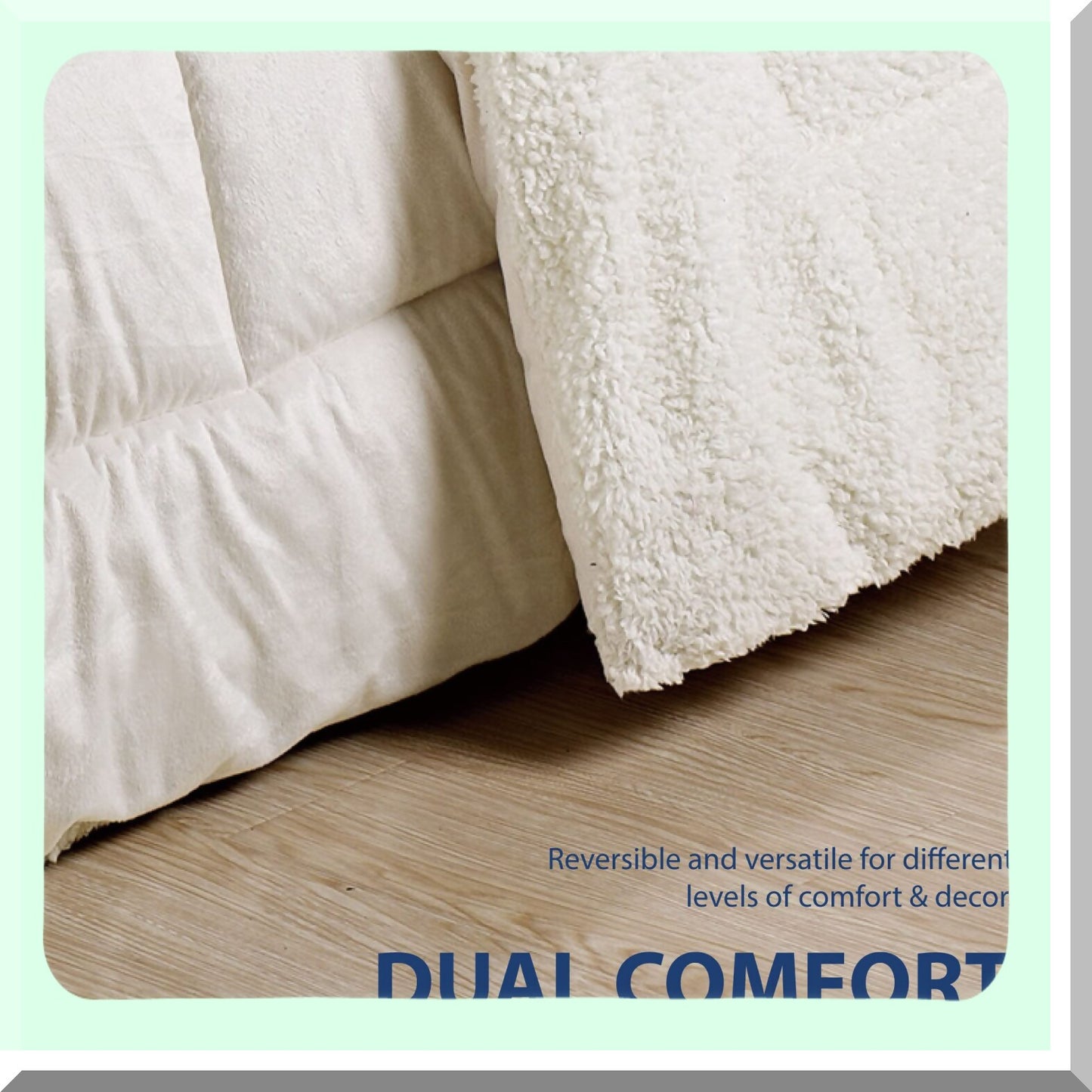 Plush Sherpa Comforter Set - Ultra Soft Reversible Micromink Bedding - Ivory Twin 2-Piece Bed Set - Cozy Twin Comforter 66" x 86"