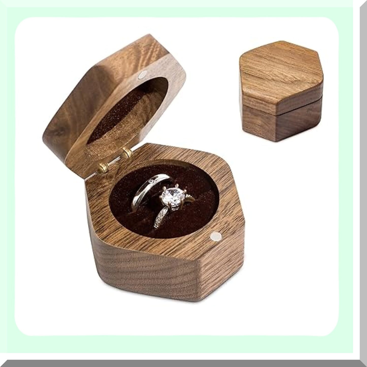 Elegant Walnut Wedding Ring Box for Proposals