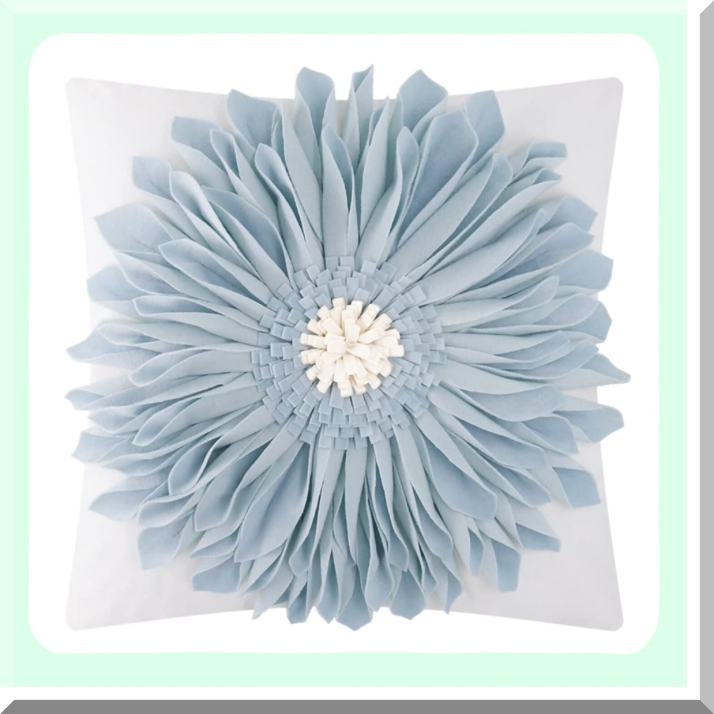 Sunflower Bloom 3D Decor Pillow - Floral Throw Pillowcase Set for Home Decor - Couch & Bed Accent - 18x18 Inch Blue Living Room Cushion