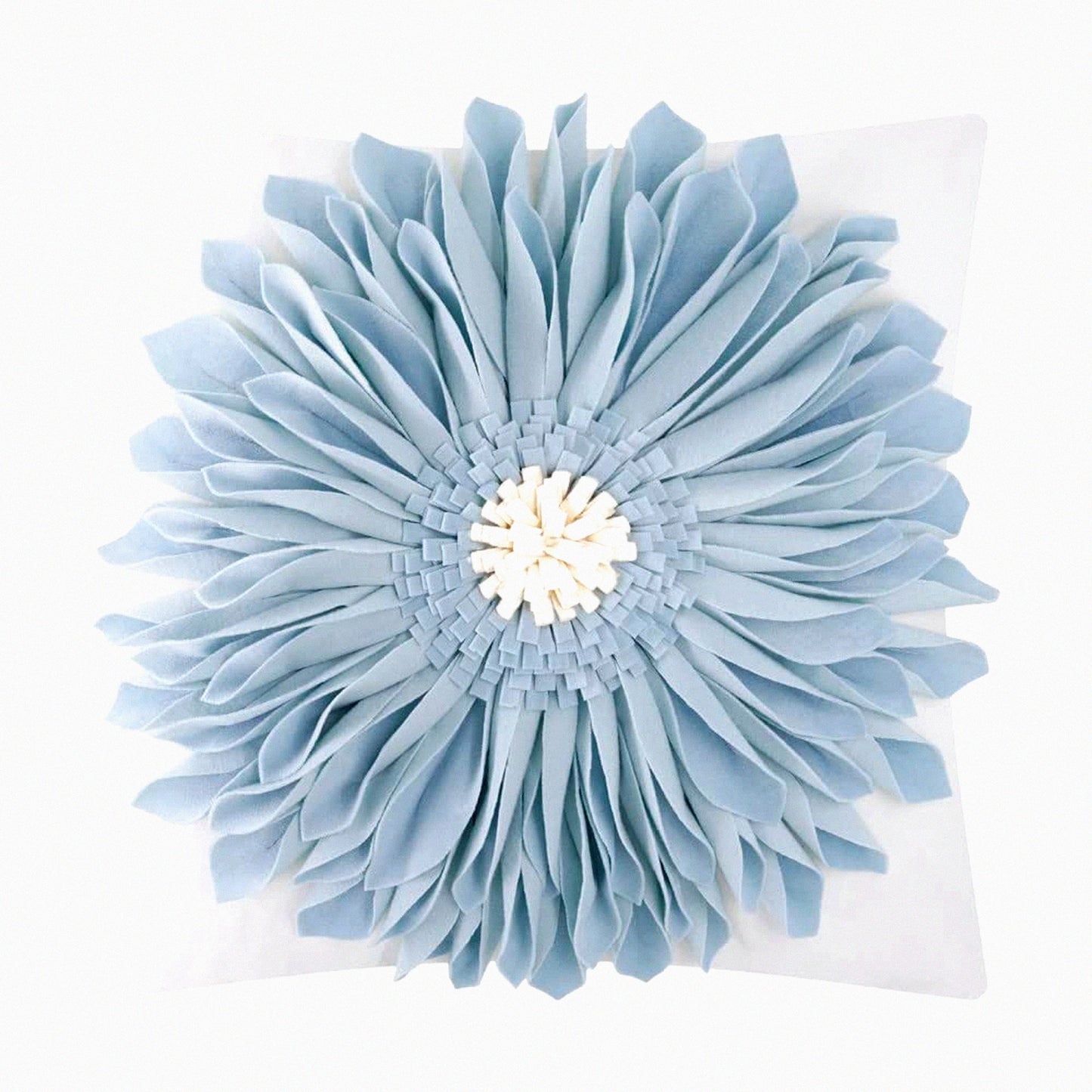 Sunflower Bloom 3D Decor Pillow - Floral Throw Pillowcase Set for Home Decor - Couch & Bed Accent - 18x18 Inch Blue Living Room Cushion