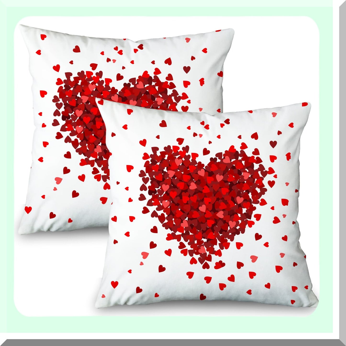 Love Nest RedHeart Pillow Covers 18x18 Set of 2 - Romantic Wedding Home Decor, Decorative Throw Pillows for Girls and Women - Valentine's Day Gift