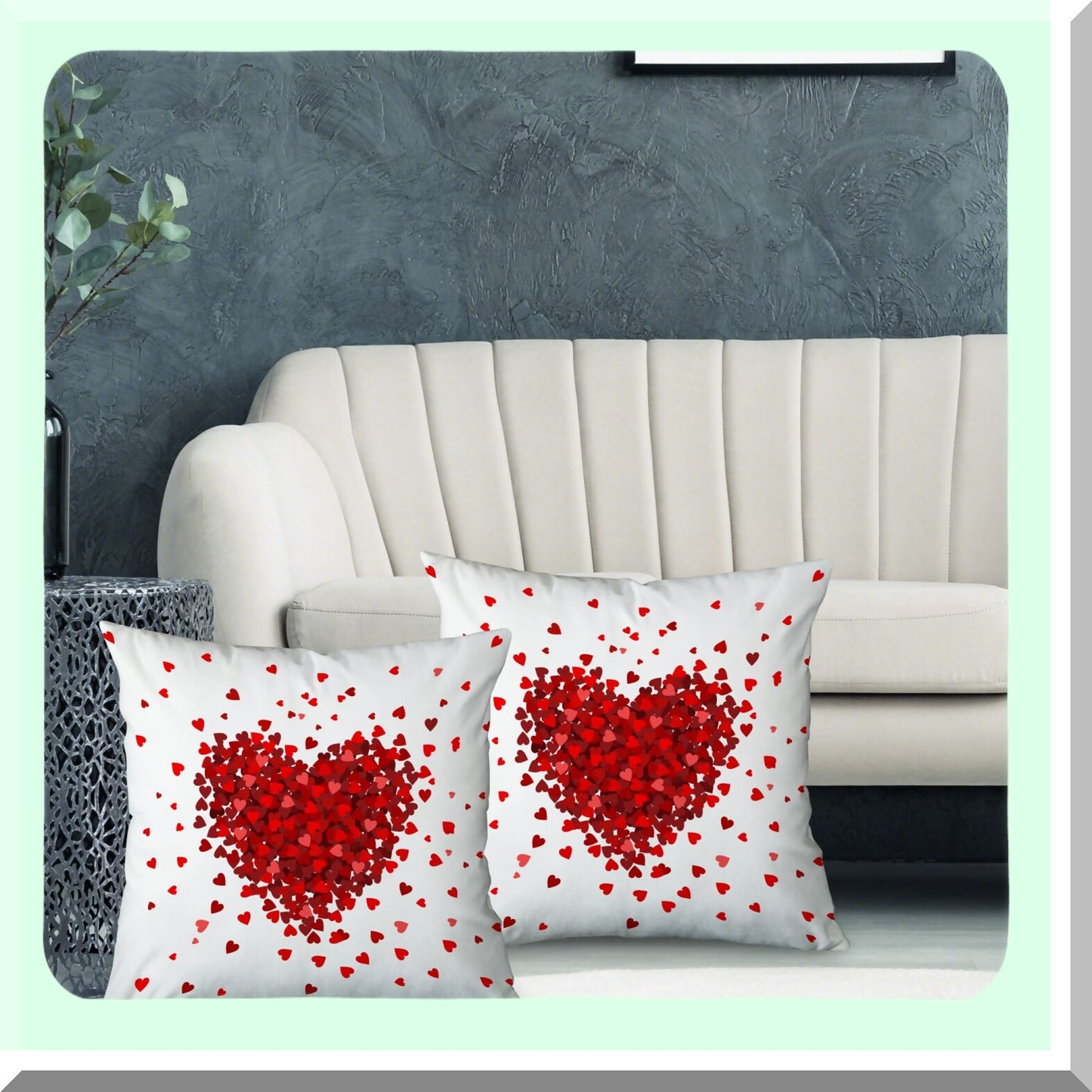Love Nest RedHeart Pillow Covers 18x18 Set of 2 - Romantic Wedding Home Decor, Decorative Throw Pillows for Girls and Women - Valentine's Day Gift