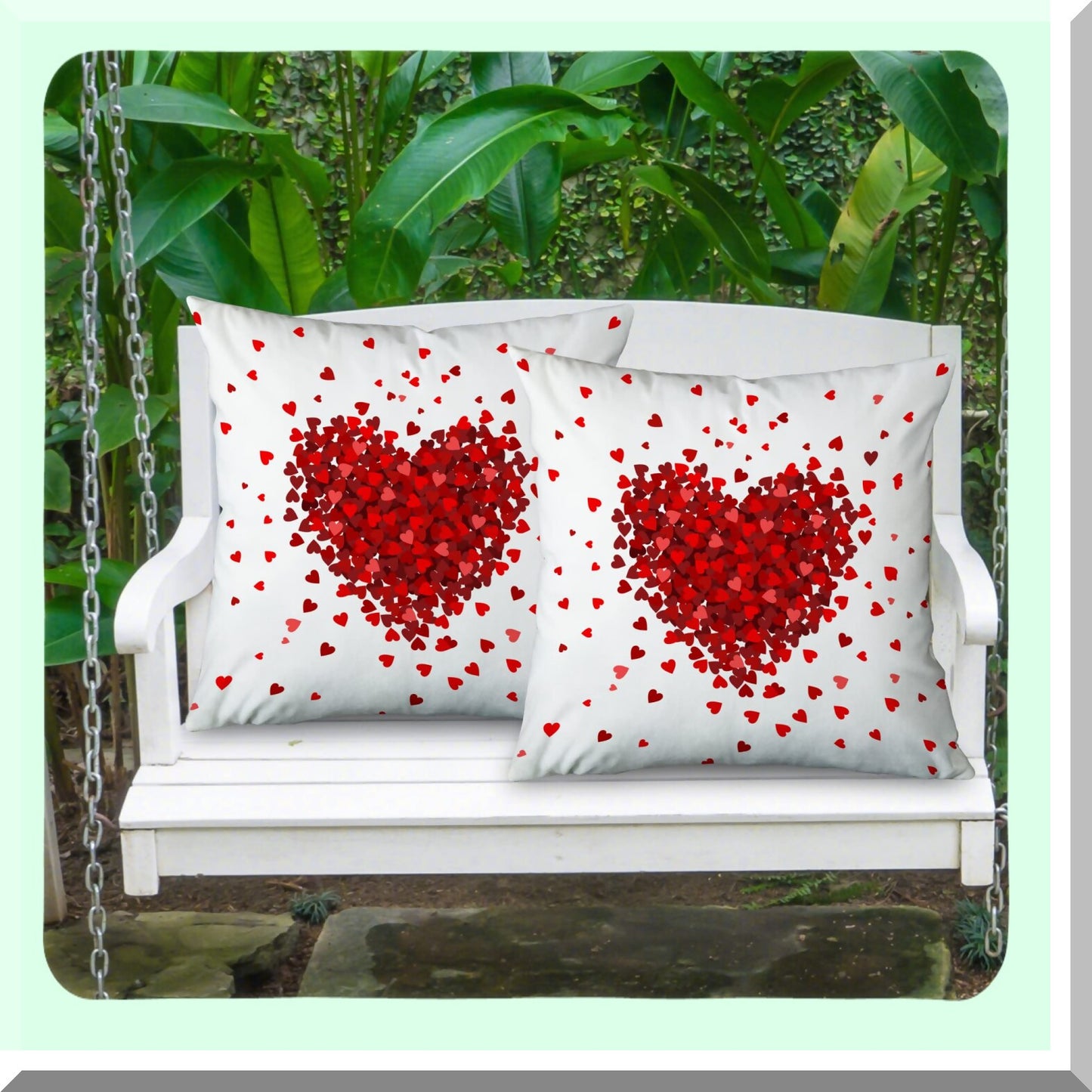 Love Nest RedHeart Pillow Covers 18x18 Set of 2 - Romantic Wedding Home Decor, Decorative Throw Pillows for Girls and Women - Valentine's Day Gift