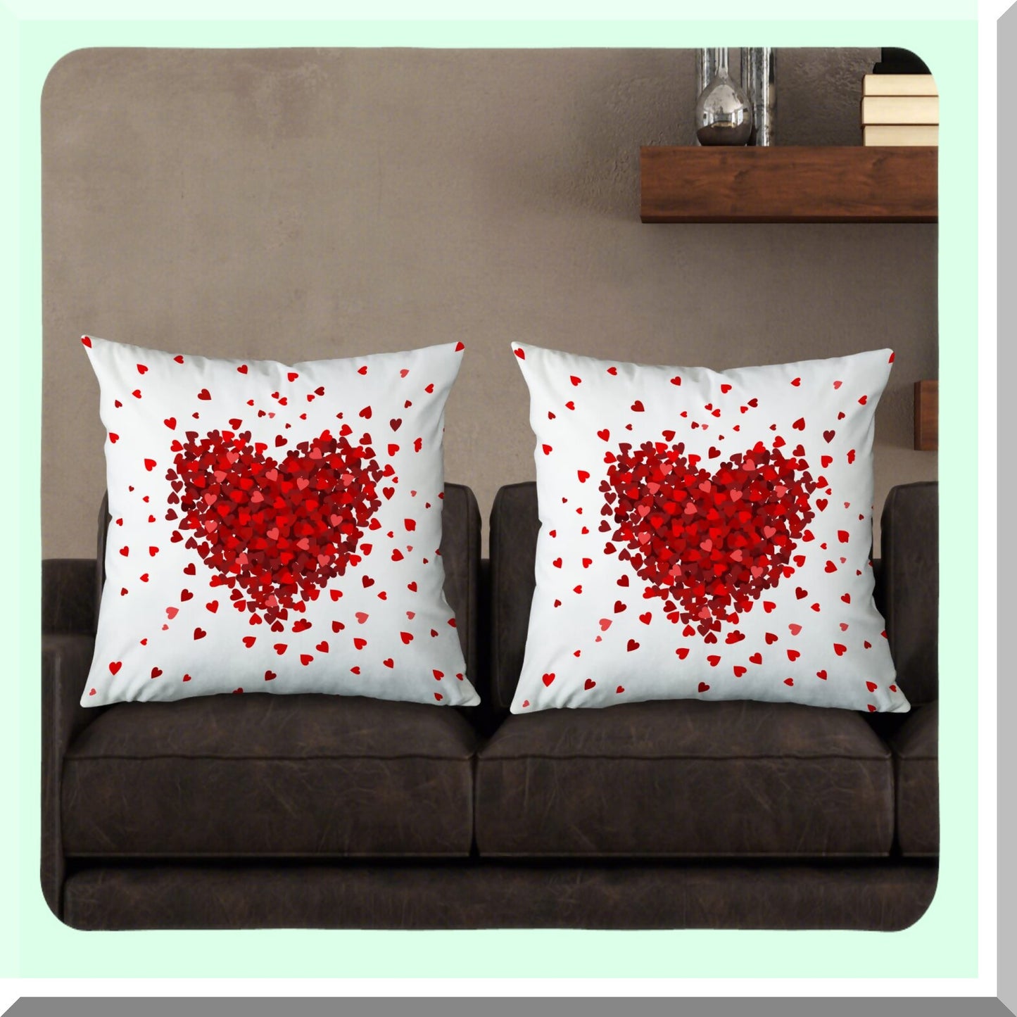 Love Nest RedHeart Pillow Covers 18x18 Set of 2 - Romantic Wedding Home Decor, Decorative Throw Pillows for Girls and Women - Valentine's Day Gift