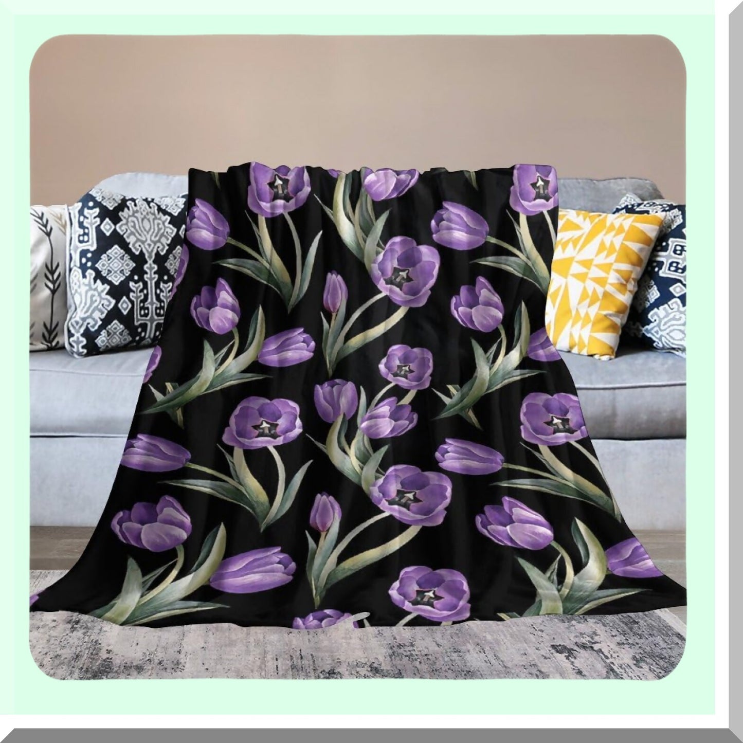 CozyTulip Fleece Blanket - Soft, Warm Floral Throw for Girls, Women, Kids & Adults - Perfect for Couch, Sofa, or Bed - 40"x50""