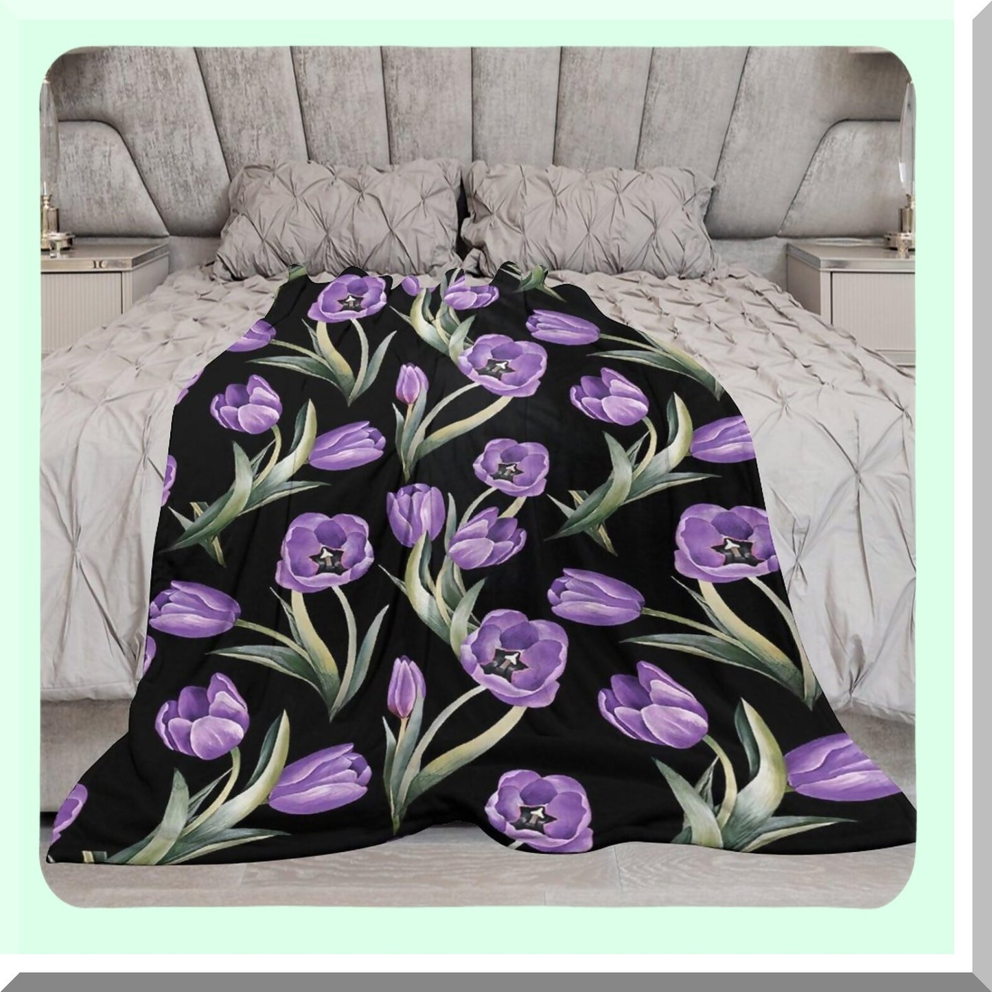 CozyTulip Fleece Blanket - Soft, Warm Floral Throw for Girls, Women, Kids & Adults - Perfect for Couch, Sofa, or Bed - 40"x50""