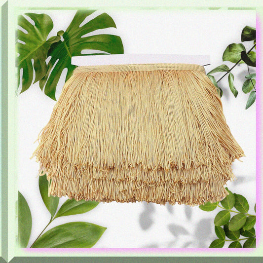 10 Yards 4-Inch Wide Gold Tel Curtain Fringe Trim