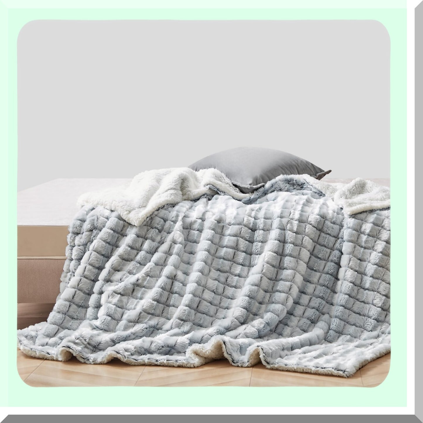 UltraCozy Reversible Micromink Sherpa Throw Blanket - Luxurious Soft Black 50x60 for Couch & Sofa