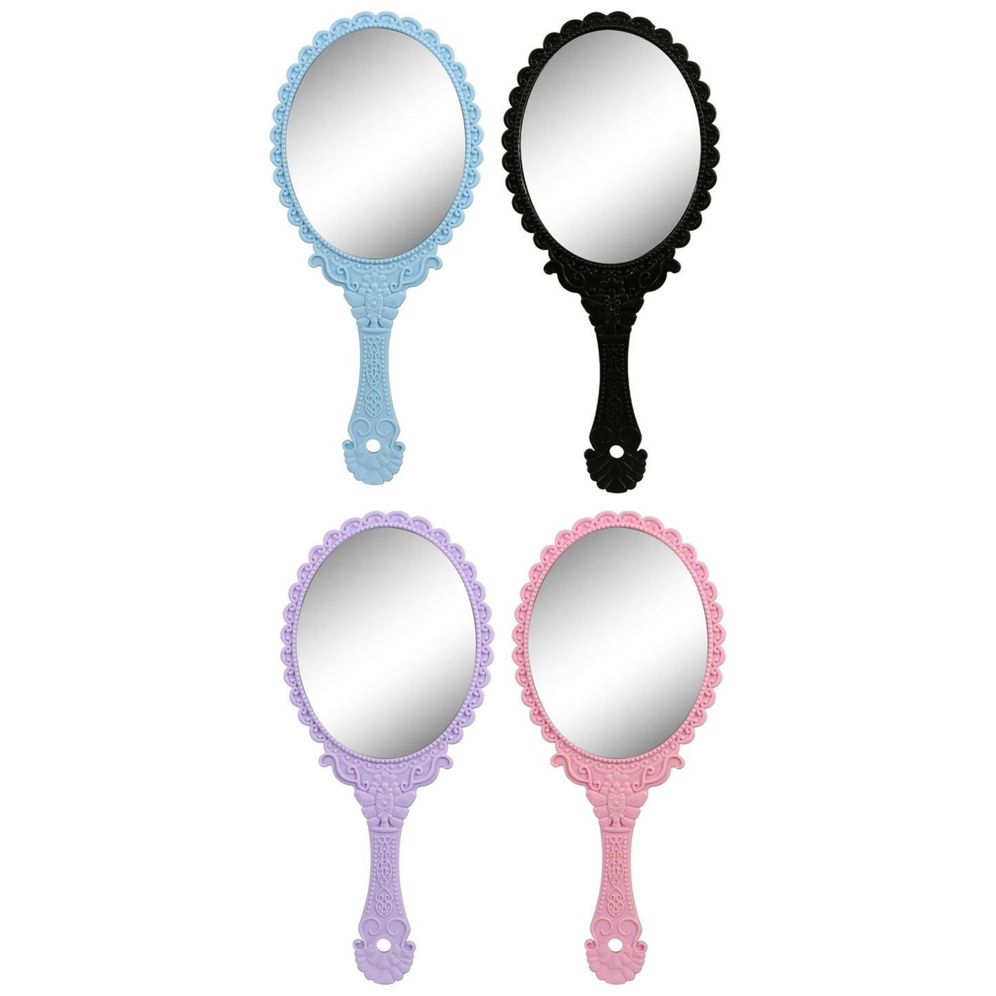Fancy Hand-Held Mirrors with Handles, 10 in. (Pack of 48)