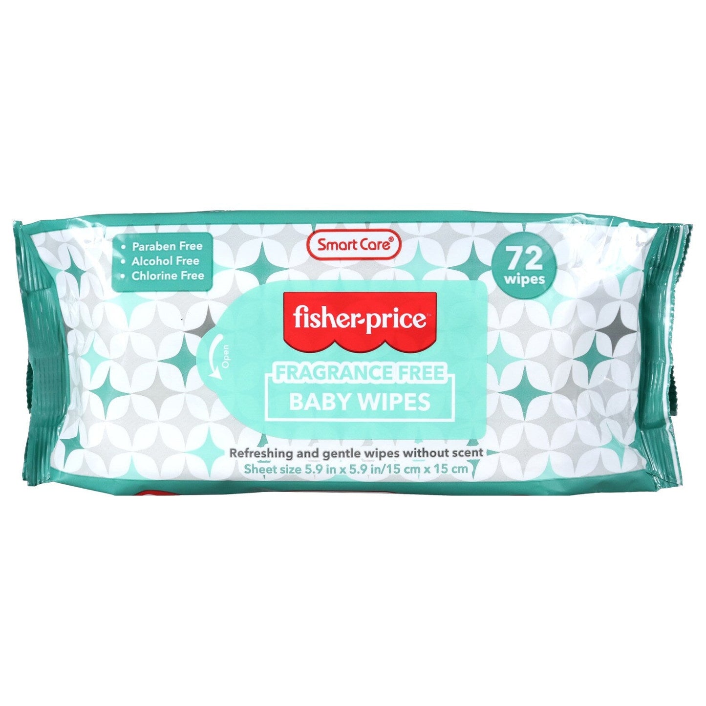 Smart Care Fisher-Price Fragrance-Free Baby Wipes, 72-ct. Packs (Pack of 12)