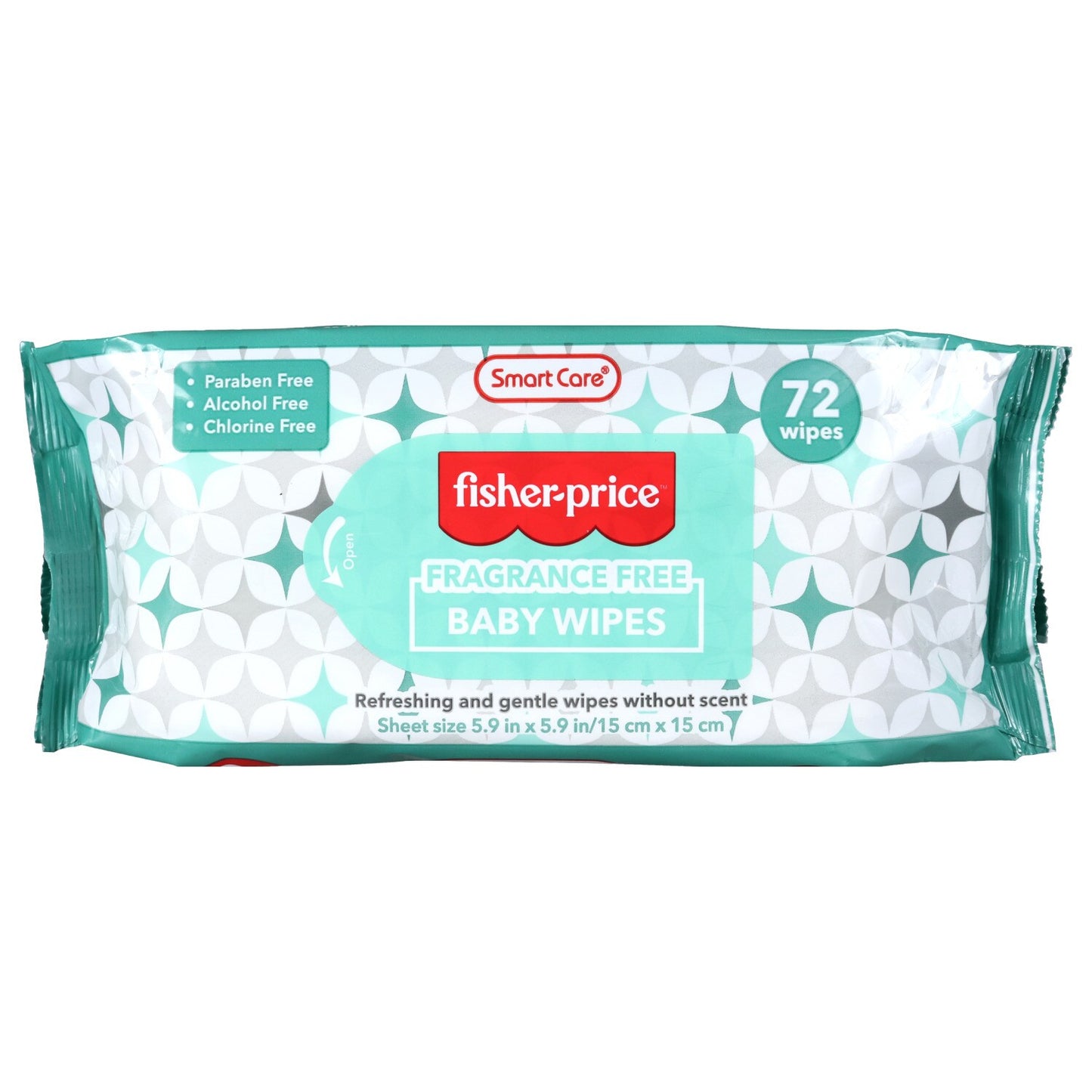 Smart Care Fisher-Price Fragrance-Free Baby Wipes, 72-ct. Packs (Pack of 12)