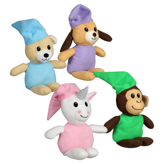 Fuzzy Friends Pajama Party Animal Plushies, 9-in. (Pack of 4)