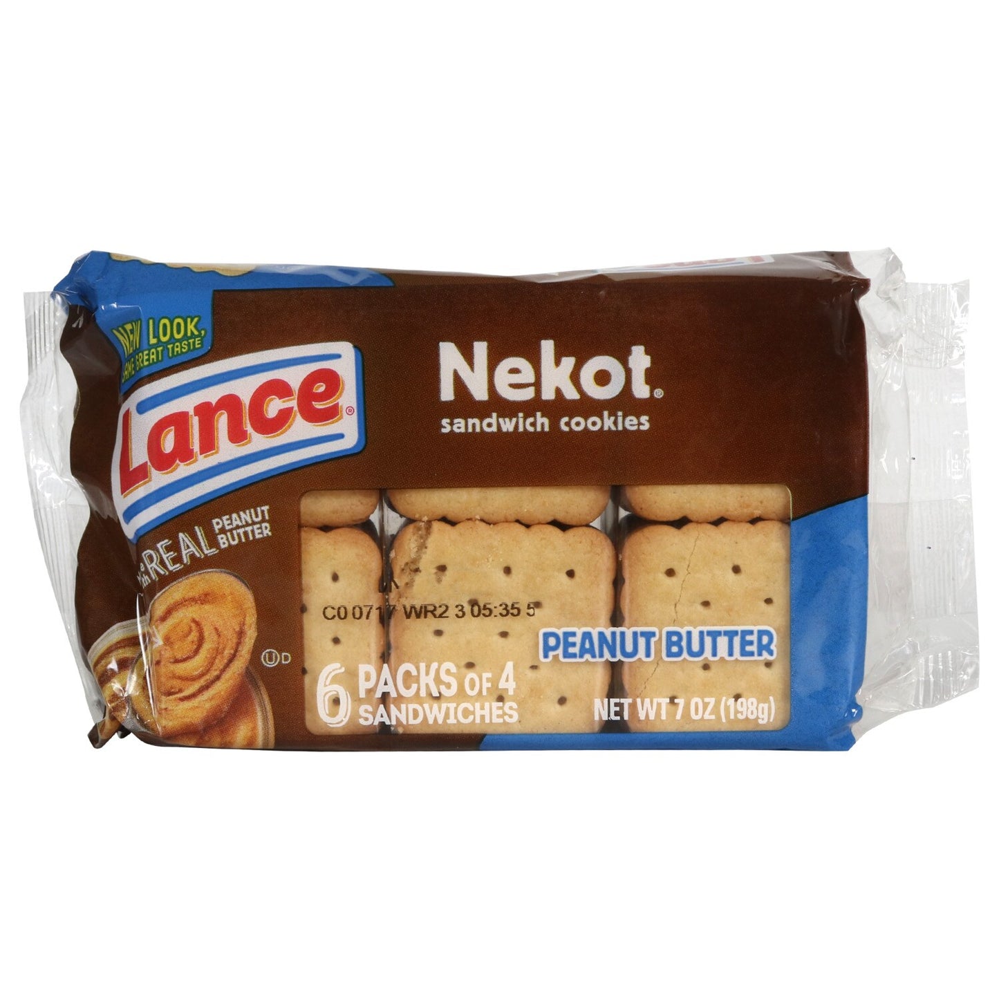 Lance Nekot Peanut Butter Sandwich Cookies, 6-ct. Packs (Pack of 24)