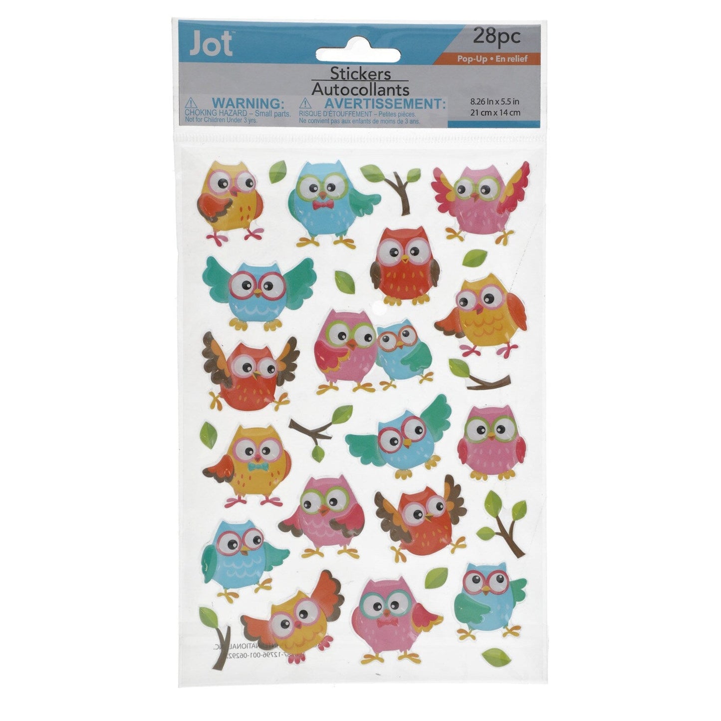 Jot Assorted Pop-Up Foil Stickers (Pack of 36)