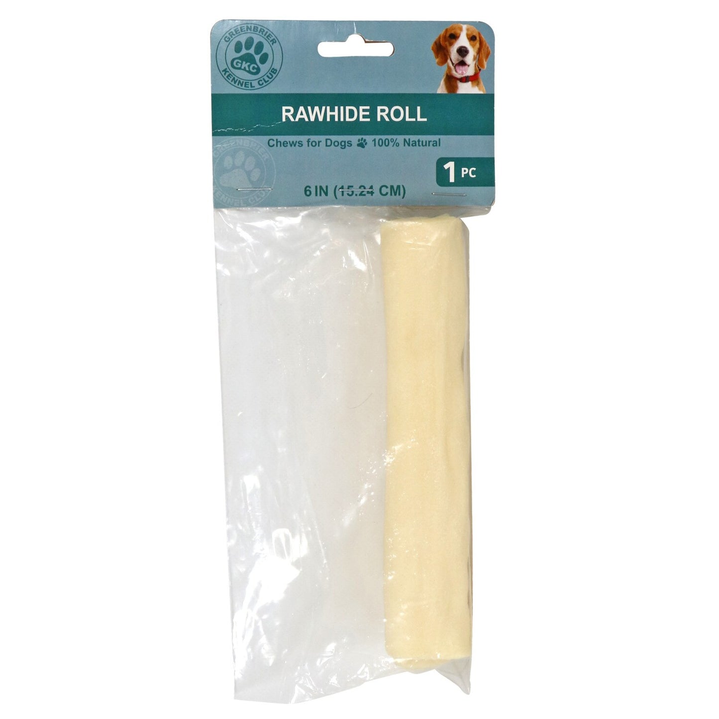 Greenbrier Kennel Club Rawhide Rolls, 6-in. (Pack of 24)
