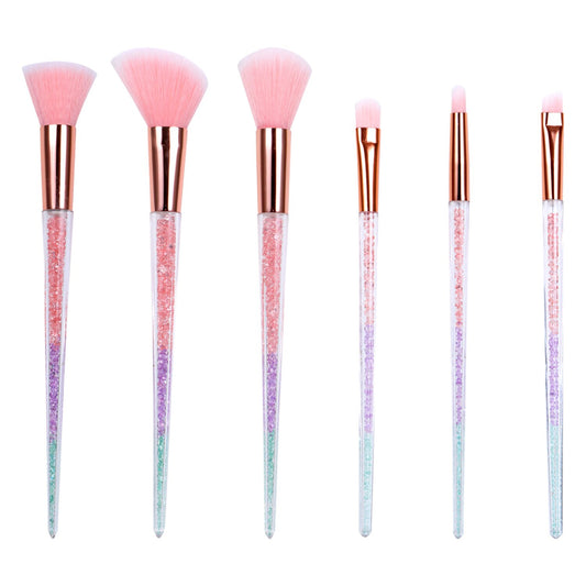 Assorted Makeup Brushes with Colored Crystal Handles (Pack of 36)