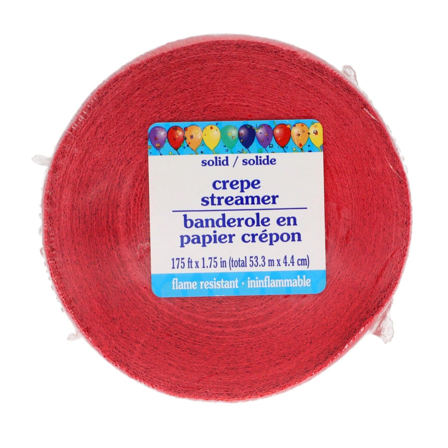 Red Crepe Paper Streamer, 175-ft. x 1.75-in. (Pack of 24)