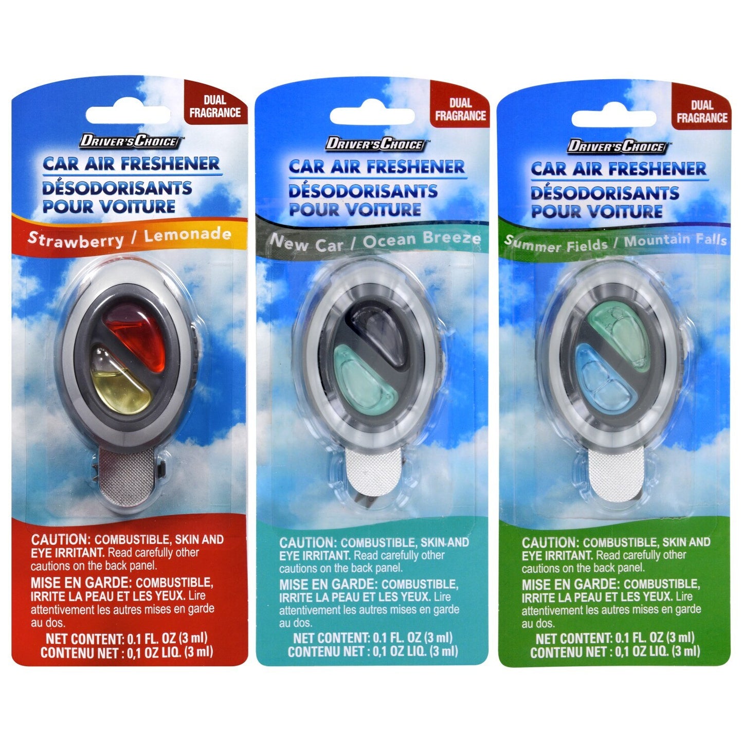 Drivers Choice Dual Scented Car Air Fresheners, 0.1 fl.oz. (Pack of 24)