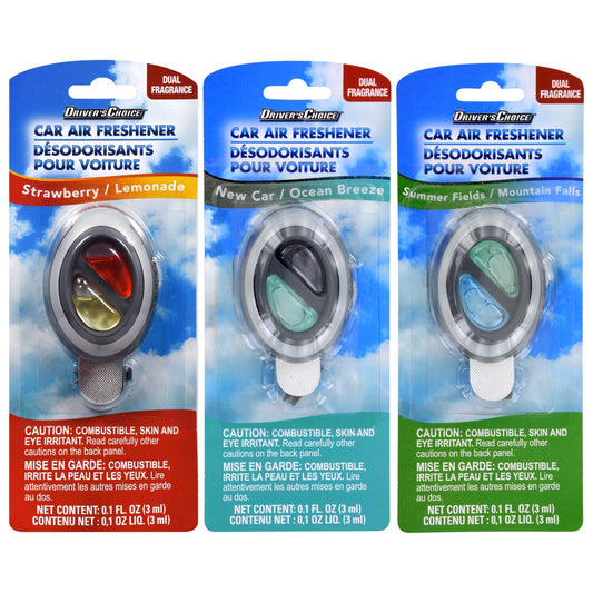 Drivers Choice Dual Scented Car Air Fresheners, 0.1 fl.oz. (Pack of 24)