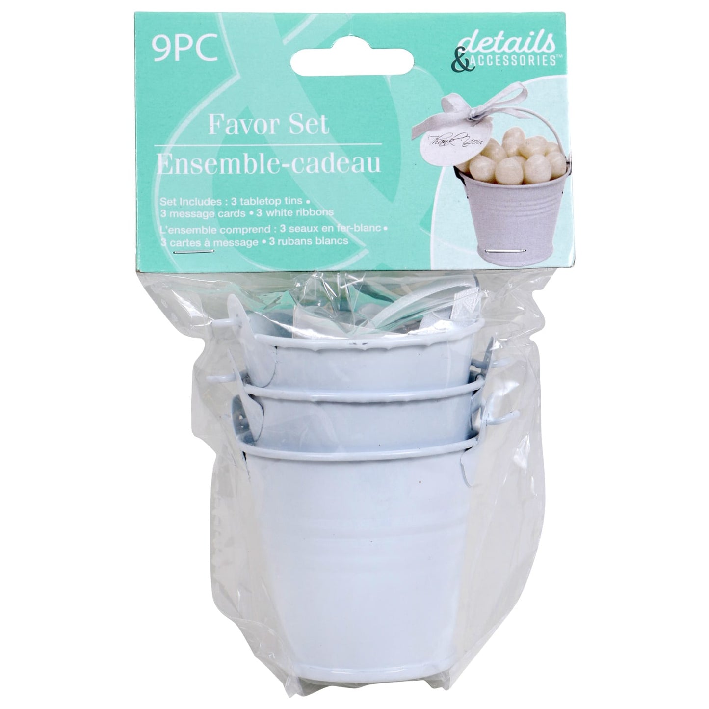 Details and Accessories White Wedding Pail Favors, 3-ct. Packs (Pack of 15)