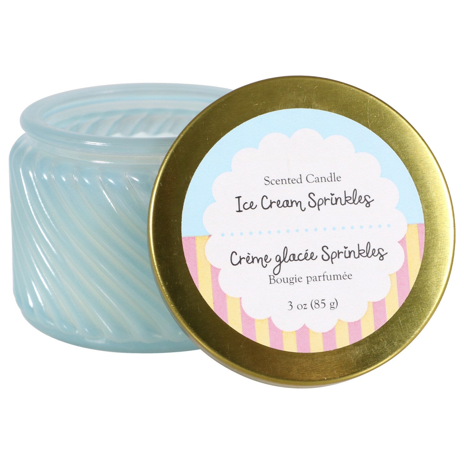 Sweets Swirl-Ribbed Jar Candles with Lids, 3 oz. (Pack of 24)