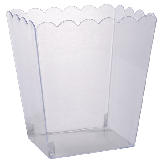 Clear Plastic Scalloped Square Containers, 55 oz. (Pack of 36)