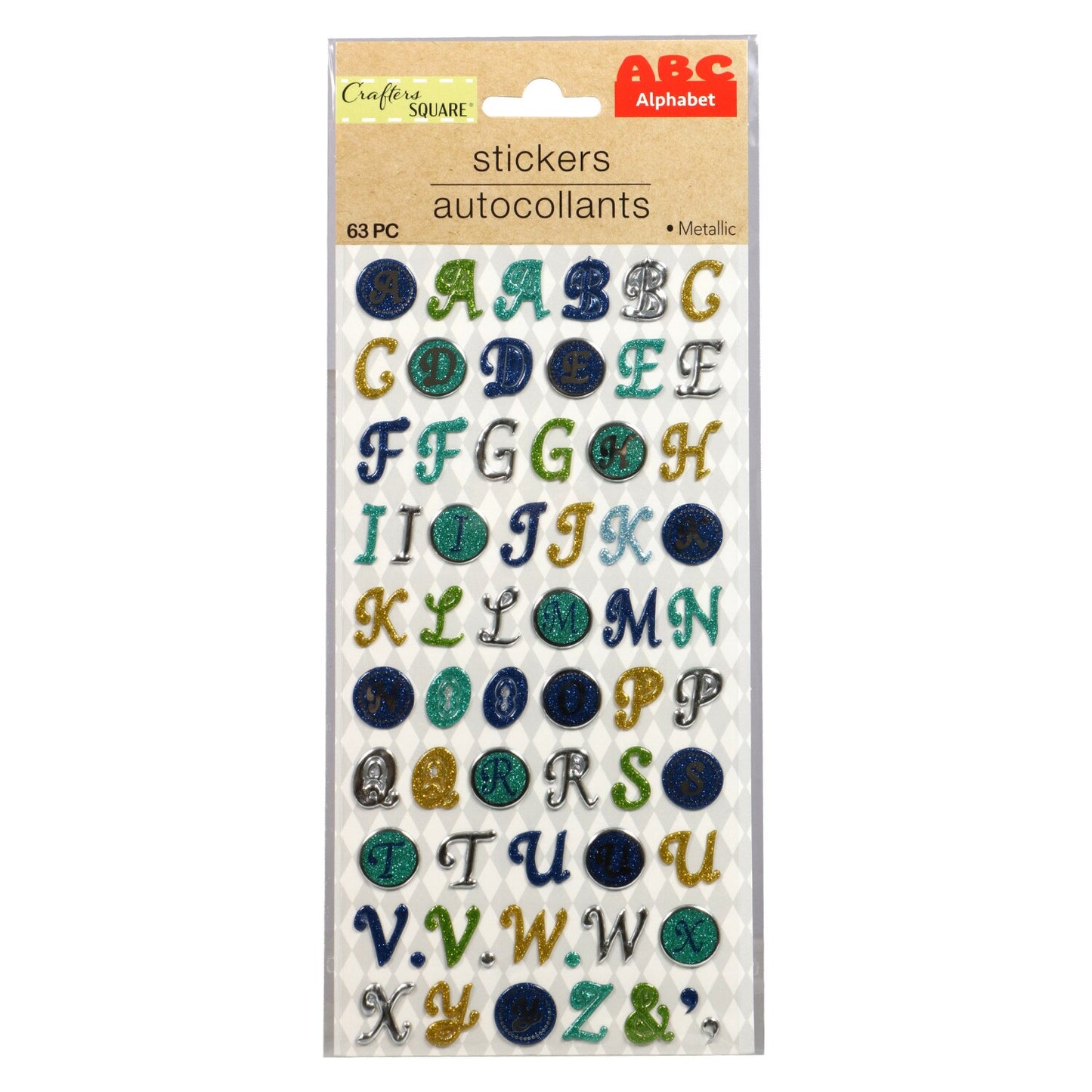 Crafter's Square Metallic Puffy Alphabet Stickers (Pack of 36)