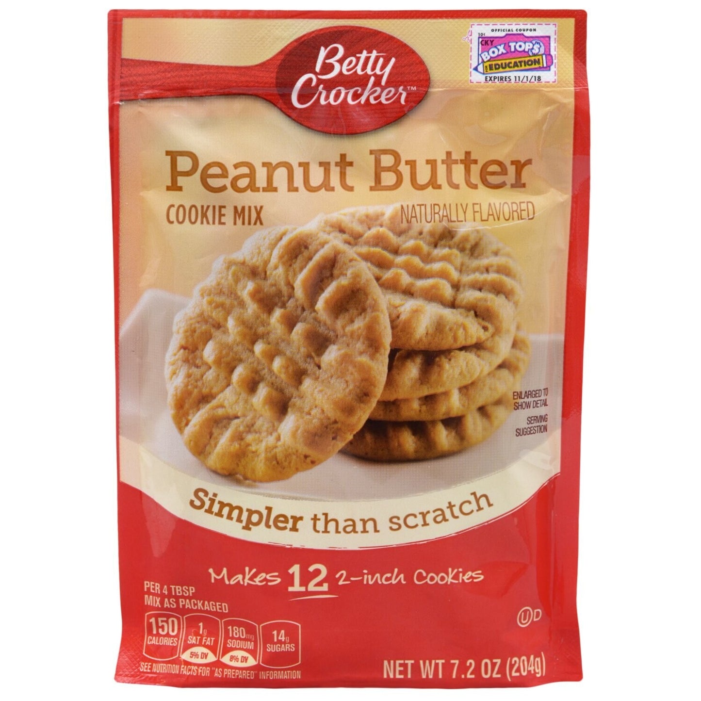 Betty Crocker Peanut Butter Cookie Mix, 7.2 oz. Packs (Pack of 9)