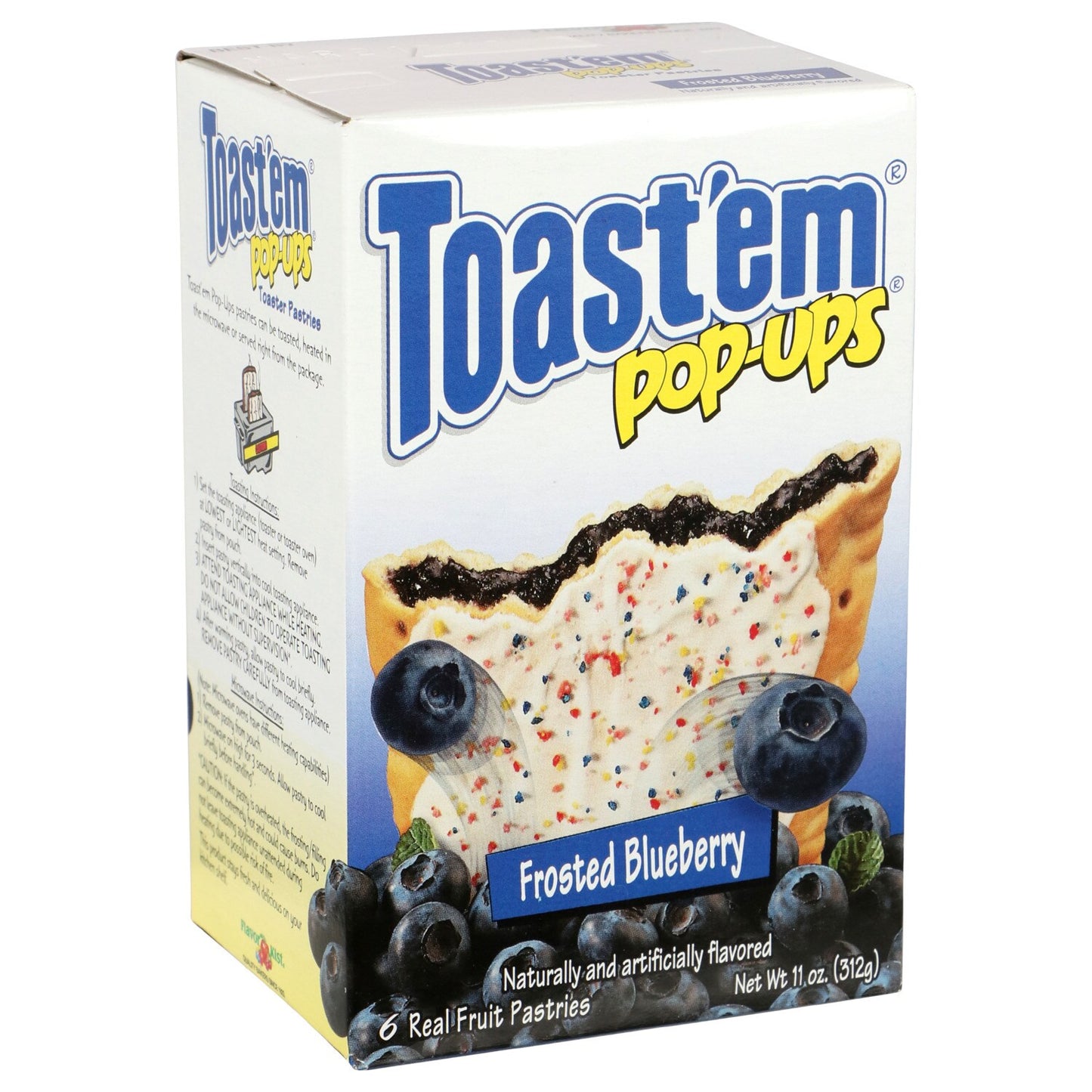 Toast'em Pop-Ups Frosted Blueberry Fruit Pastries, 11-oz. Boxes (Pack of 12)