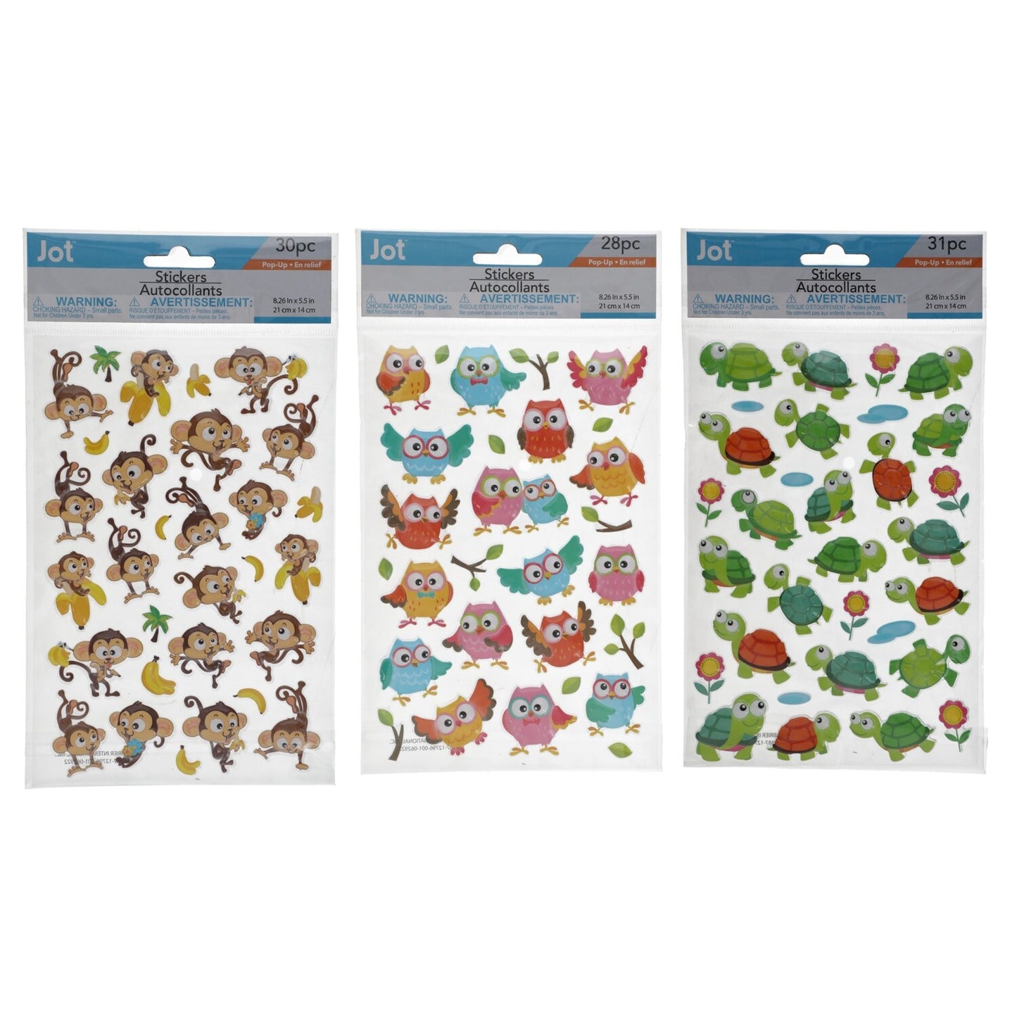 Jot Assorted Pop-Up Foil Stickers (Pack of 36)