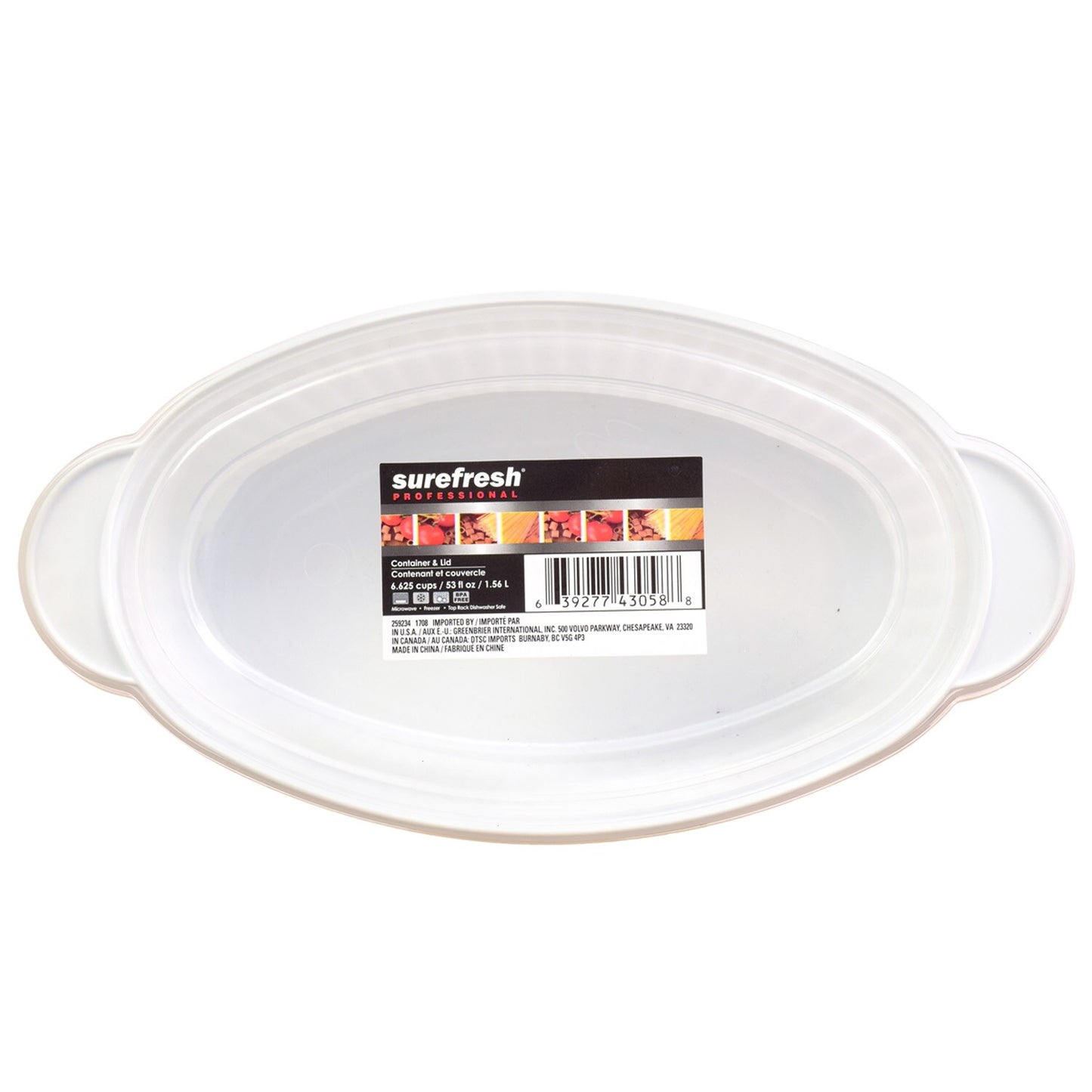 Sure Fresh Professional Oval Food Containers with Lids (Pack of 18)