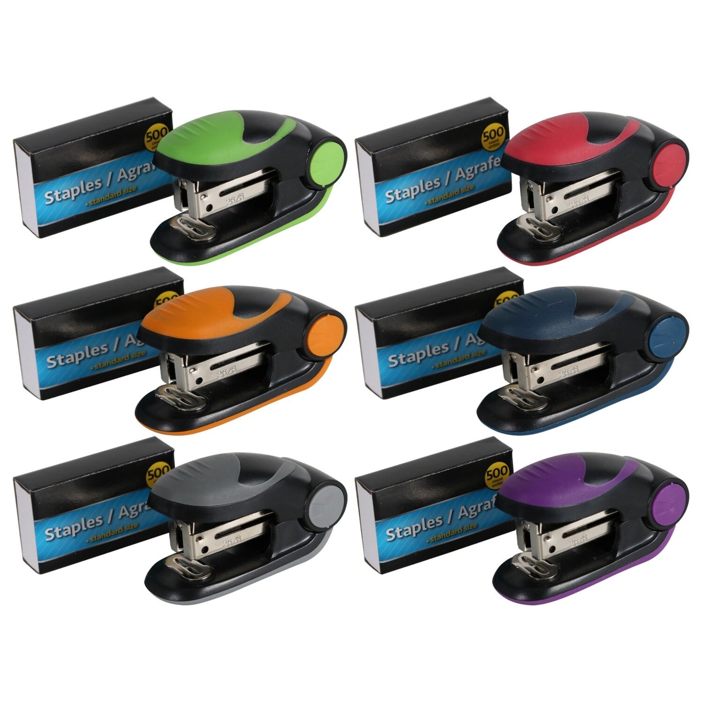 Colorful Mini Staplers, 2.75x1.75x1.25 in. (Pack of 24)