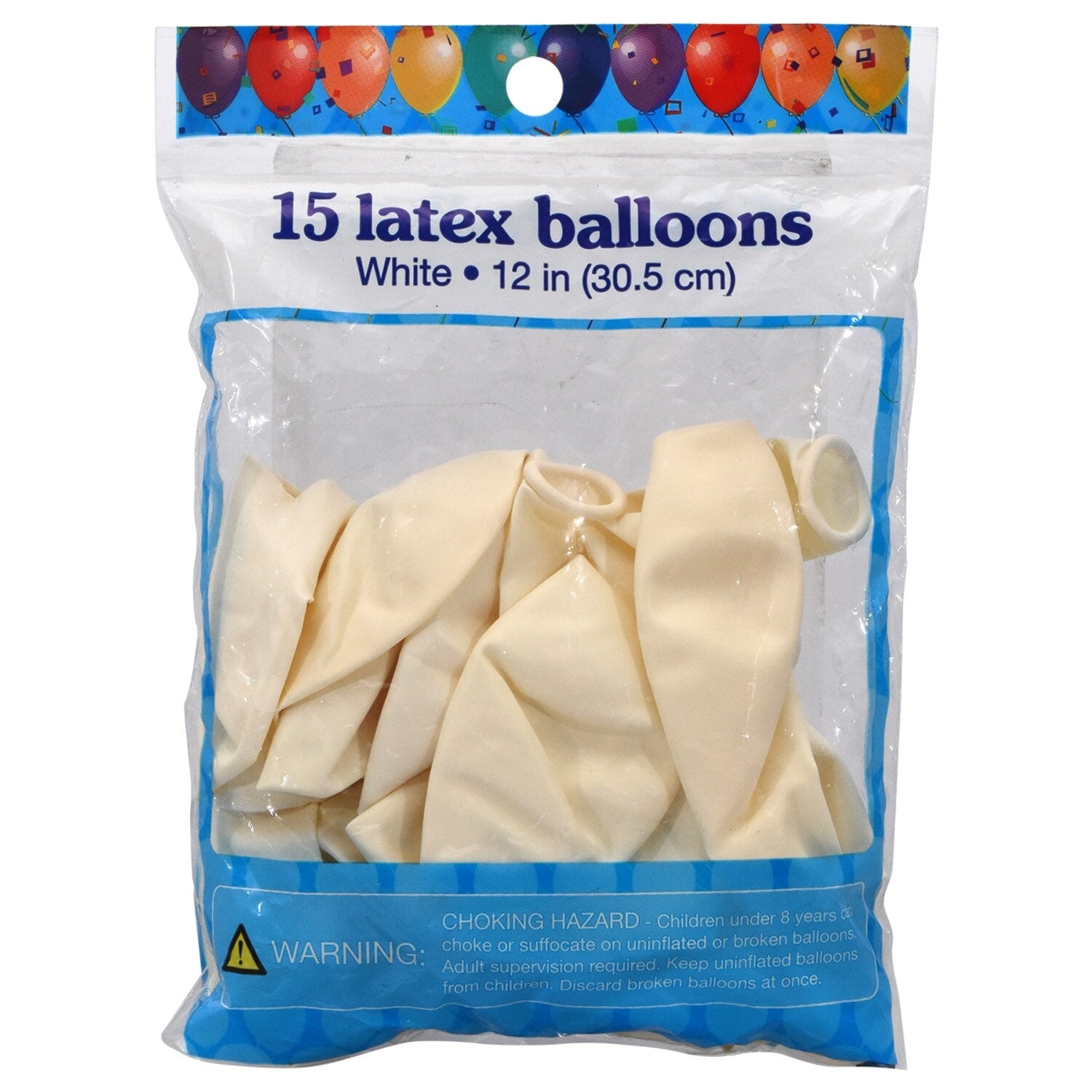 White Latex Balloons, 15-ct. Packs (Pack of 4)