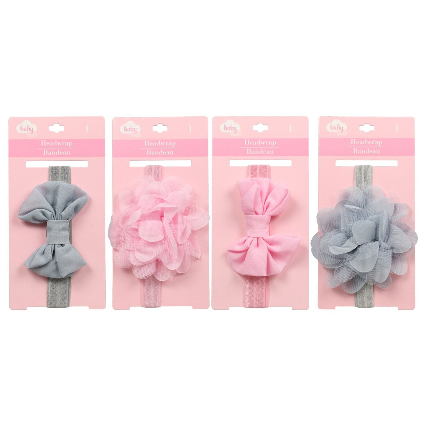 Baby Headwraps with Bows or Flowers (Pack of 36)