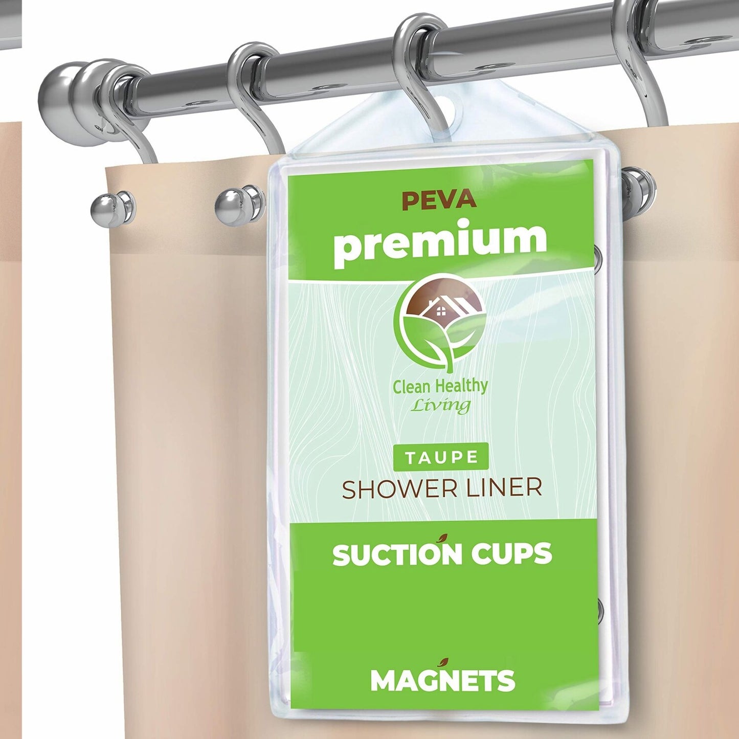 PEVA Shower Liner 70x71 Inches Taupe