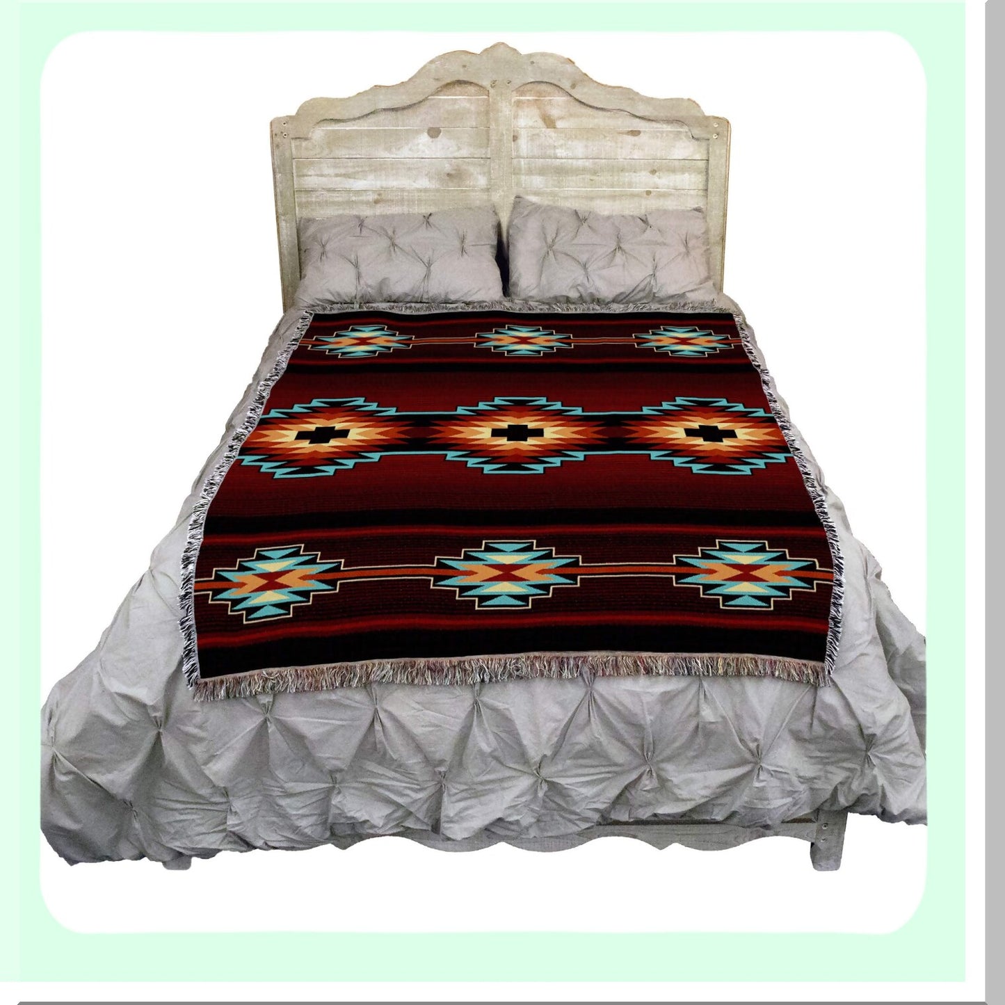 Southwest Serenity Cotton Tapestry Throw - USA Made, 72x54