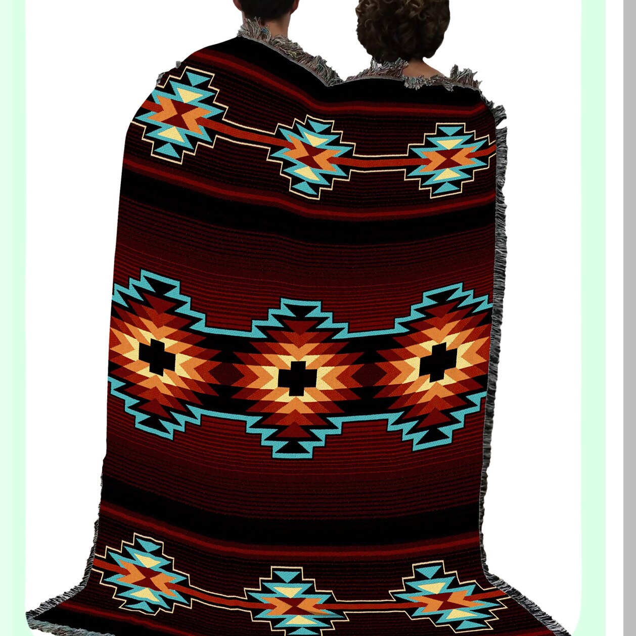 Southwest Serenity Cotton Tapestry Throw - USA Made, 72x54