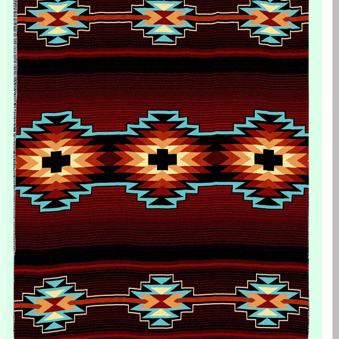 Southwest Serenity Cotton Tapestry Throw - USA Made, 72x54
