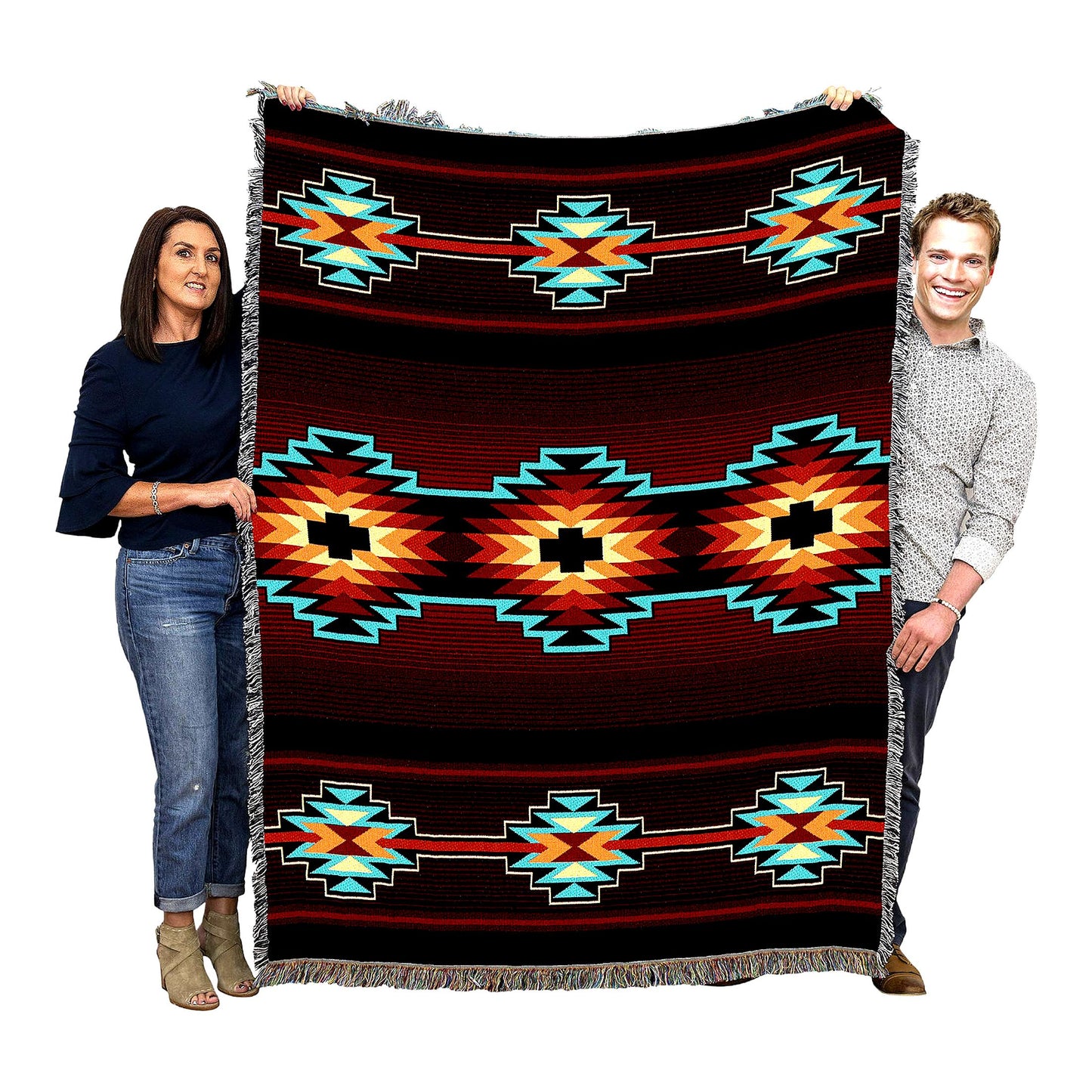 Southwest Serenity Cotton Tapestry Throw - USA Made, 72x54