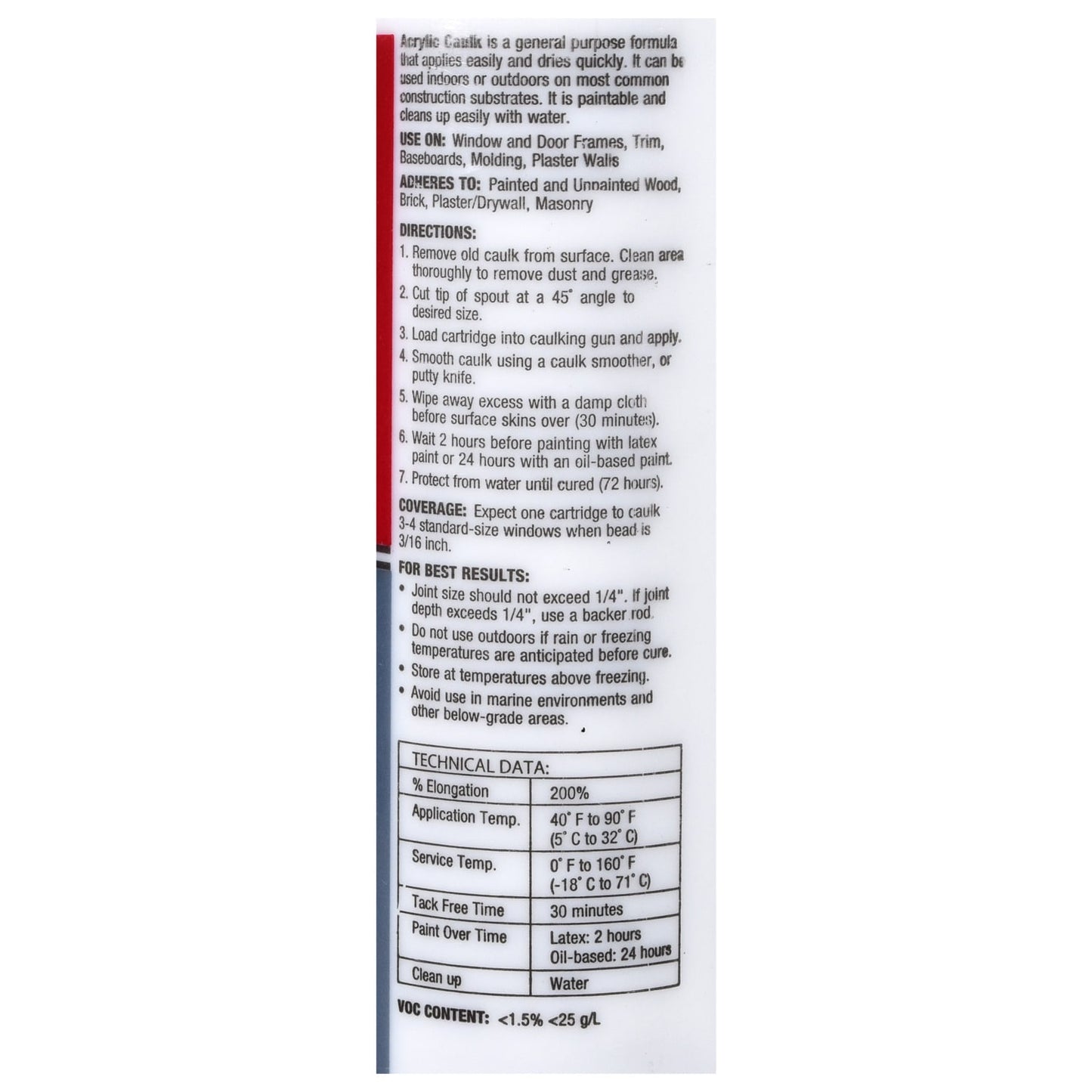 Tool Bench Hardware All Purpose White Latex Caulk, 8 oz. Tubes (Pack of 24)