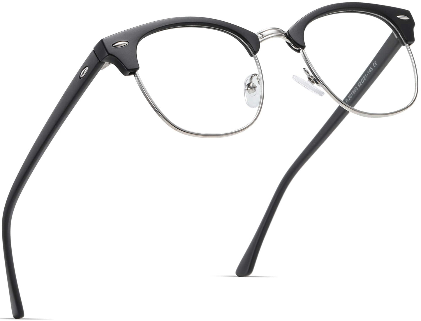 Blue Light Blocking Glasses Retro Semi Rimless UV400 Clear Lens Computer Eyewear For Men Women