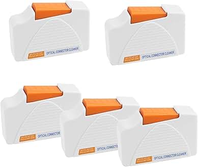 Set of five fiber optic cleaning boxes for end faces