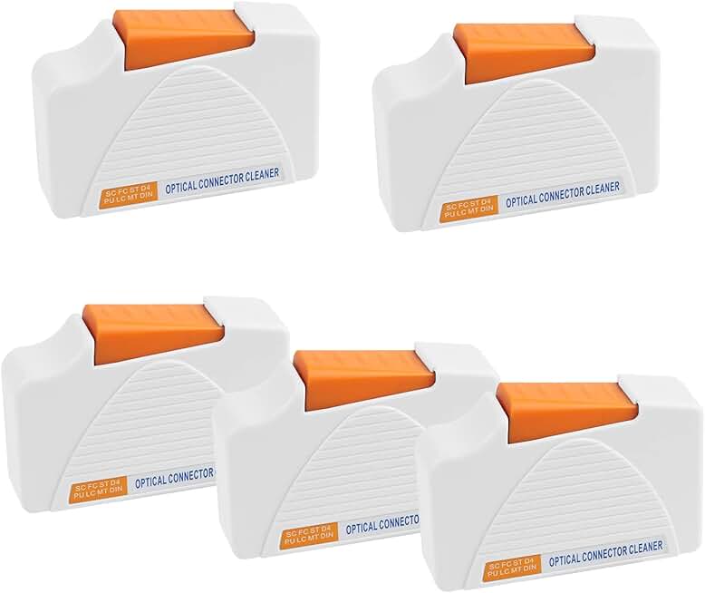 Set of five fiber optic cleaning boxes for end faces